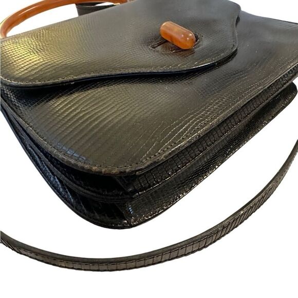 Gucci Top Handle black lizard print Bag - Picture 6 of 16